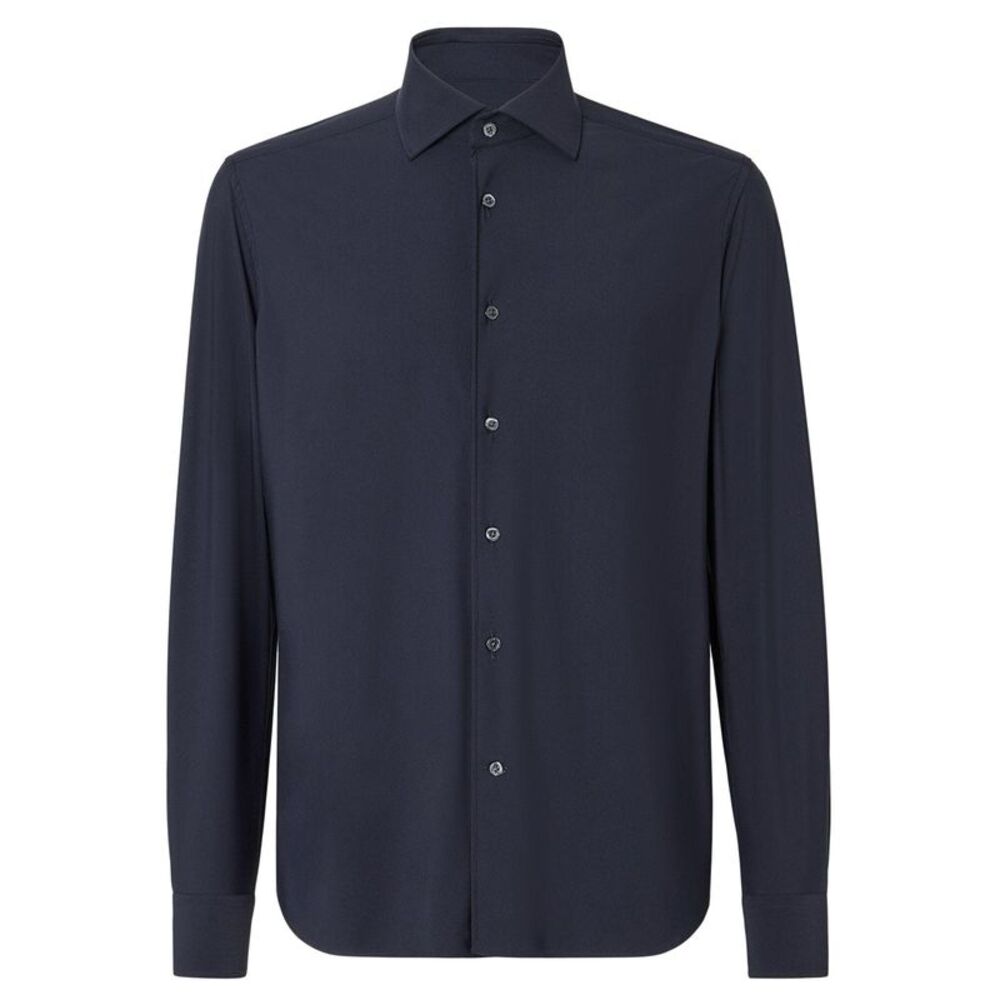 Corneliani Mens Stretch Technical Fabric Shirt 16.5 / 42 Navy - NWOT $295